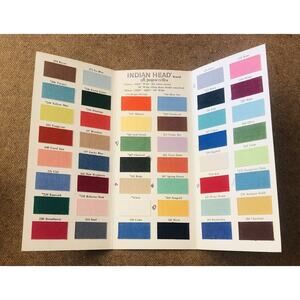 Vintage Indian Head Mills Sample Fabric Color Swatch Pamphlet All-Purpose Cotton
